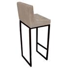 Kit 06 Banqueta Alta Linne Preto Corino Bege