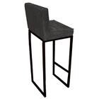 Kit 06 Banqueta Alta Linne Preto Corino Cinza