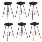 Kit 06 Banqueta Alta Lira Bronze Preto