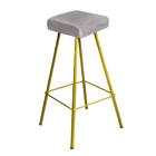 Kit 06 Banqueta Alta Lira Dourado Cinza