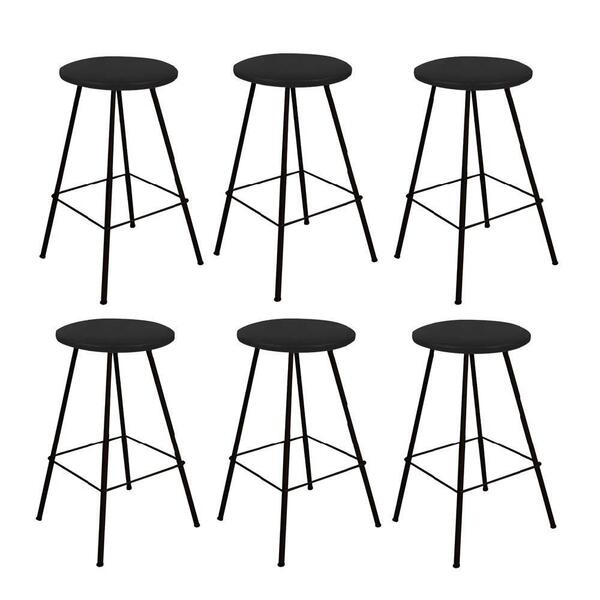 Kit 06 Banqueta Alta Loni Preto Preto