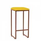 Kit 06 Banqueta Alta Lua Bronze Amarelo