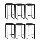 Kit 06 Banqueta Alta Lua Preto Preto