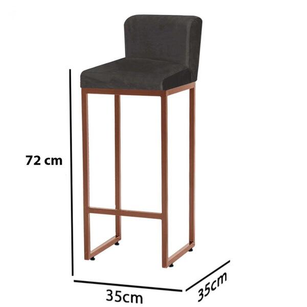 Kit 06 Banqueta Alta Lucca Bronze Cinza