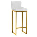 Kit 06 Banqueta Alta Lucca Dourado Branco