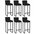 Kit 06 Banqueta Alta Lucca Preto Preto