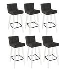 Kit 06 Banqueta Alta Lucy Branco Cinza