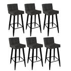 Kit 06 Banqueta Alta Lucy Preto Cinza