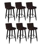 Kit 06 Banqueta Alta Lucy Preto Marrom