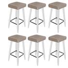 Kit 06 Banqueta Alta Luma Branco Bege