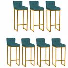 Kit 06 Banqueta Alta Preto Azul Turquesa