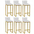 Kit 06 Banqueta Alta Preto Branco