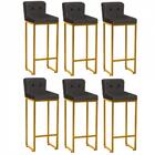 Kit 06 Banqueta Alta Preto Cinza