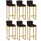 Kit 06 Banqueta Alta Preto Marrom