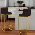 Kit 06 Banqueta Alta Preto Marrom