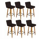 Kit 06 Banqueta Alta Preto Marrom