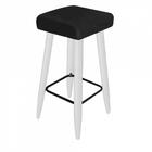 Kit 06 Banqueta Alta Quadrado Luma Branco Preto