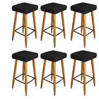 Kit 06 Banqueta Alta Quadrado Luma Preto