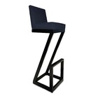 Kit 06 Banqueta Alta Z Base De Ferro Suede Azul Marinho - D'c