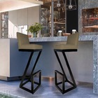 Kit 06 Banqueta Alta Z Base De Ferro Suede Marrom Rato - D'cl