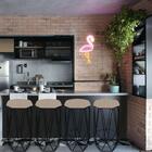 Kit 06 Banqueta Aramado Liz Base Preto Bege