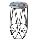 Kit 06 Banqueta Aramado Liz Base Preto Triângulo Azul