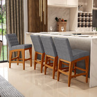 Kit 06 Banqueta Baixa Cozinha Bancada Bar Sala Jantar Fixa Mi