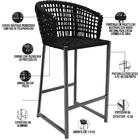 Kit 06 Banqueta Para Área Gourmet Cozinha Varanda Corda Náuti