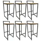 Kit 06 Banquetas 85x38cm Estilo Industrial Crome Li024 Kappes