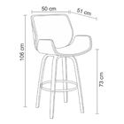 Kit 06 Banquetas Agra Giratória Com Base De Madeira E Apoio D