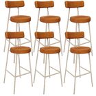 Kit 06 Banquetas Alta Bar Cozinha Sala De Jantar Aço Milão Ar