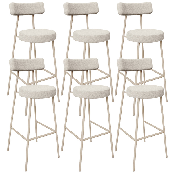 Kit 06 Banquetas Alta Bar Cozinha Sala De Jantar Aço Milão Ar