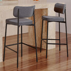 Kit 06 Banquetas Alta Bar Cozinha Sala De Jantar Aço Preto Ka