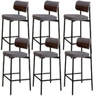 Kit 06 Banquetas Alta Bar Cozinha Sala De Jantar Aço Preto Ka