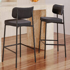 Kit 06 Banquetas Alta Bar Cozinha Sala De Jantar Aço Preto Ka