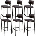 Kit 06 Banquetas Alta Bar Cozinha Sala De Jantar Aço Preto Ka