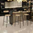 Kit 06 Banquetas Alta Bar Cozinha Sala De Jantar Em Aço Milão