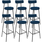 Kit 06 Banquetas Alta Bar Cozinha Sala De Jantar Em Aço Milão