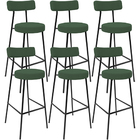 Kit 06 Banquetas Alta Bar Cozinha Sala De Jantar Em Aço Milão