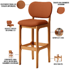 Kit 06 Banquetas Alta Bar Cozinha Sala Jantar Fixa Betta L02