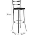 Kit 06 Banquetas Alta Bento Cromado Bq12c Corano Preto Hks Mi