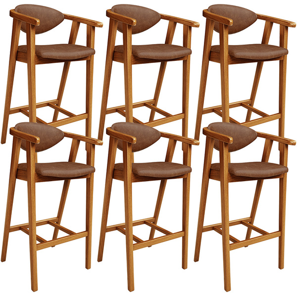 Kit 06 Banquetas Alta Cozinha Bancada Bar Sala De Jantar Fixa