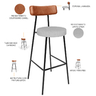 Kit 06 Banquetas Alta Cozinha Sala De Jantar Aço Milão L02 Co