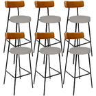 Kit 06 Banquetas Alta Cozinha Sala Jantar Aço Milão L02 Courí