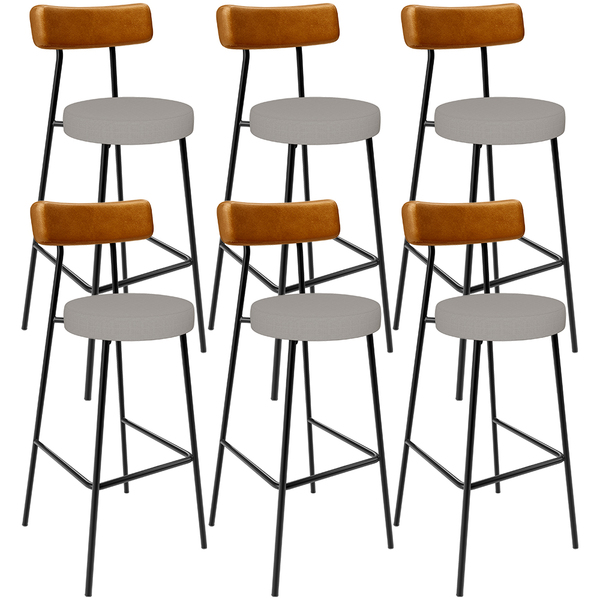 Kit 06 Banquetas Alta Cozinha Sala Jantar Aço Milão L02 Courí