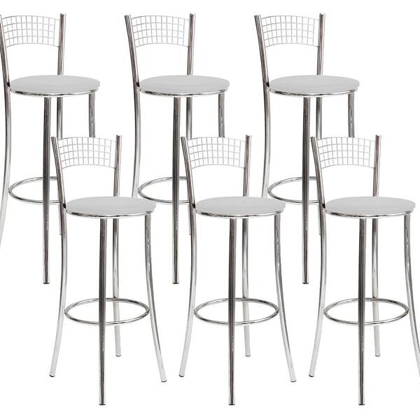 Kit 06 Banquetas Alta Gabi Cromado Bq11c Hks Milani Store