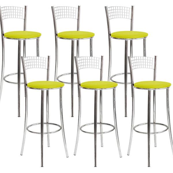 Kit 06 Banquetas Alta Gabi Cromado Bq11c Hks Milani Store