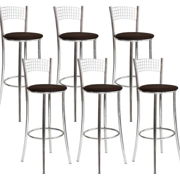 Kit 06 Banquetas Alta Gabi Cromado Bq11c Hks Milani Store