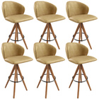 Kit 06 Banquetas Alta Giratória Bar Cozinha Sala De Jantar Ba