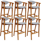 Kit 06 Banquetas Alta Para Cozinha Bancada Bar Sala De Jantar